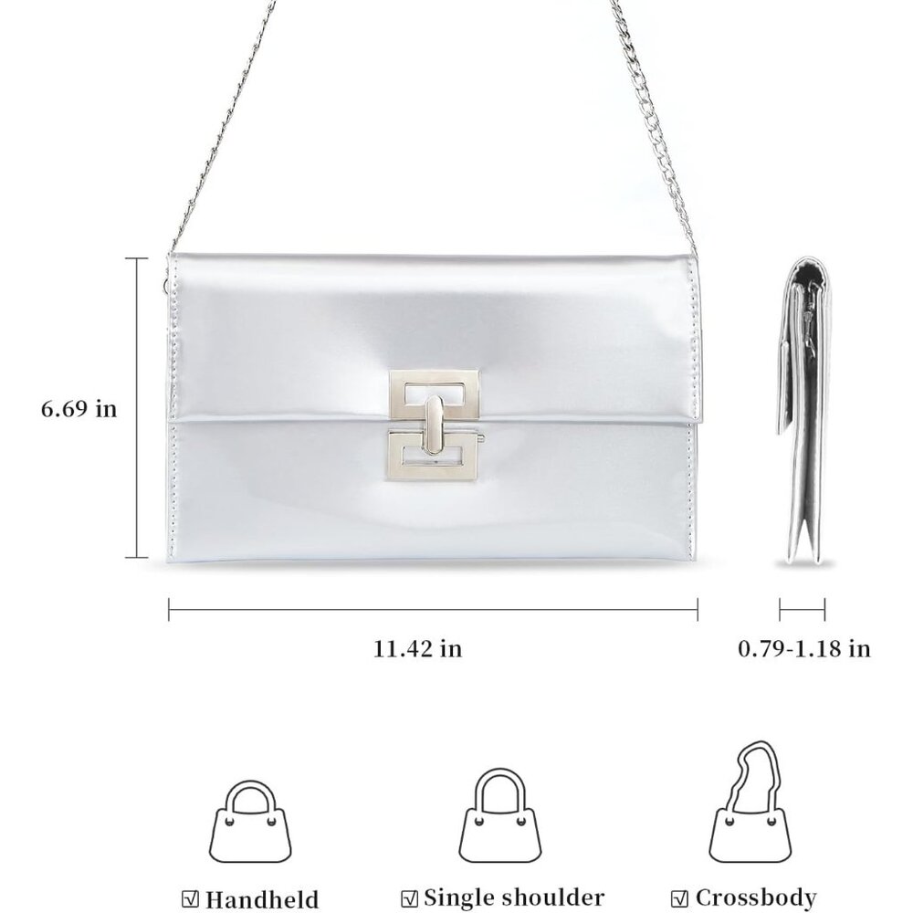 Elegant Gilded Evening Clutch with Twist Lock - Perfect for Parties & Weddings - Picture 4 of 6